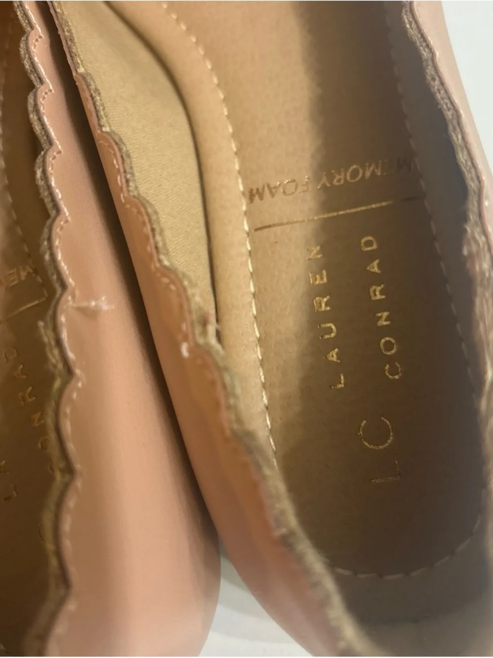LC Lauren Conrad Blush Scalloped Ballet Flats